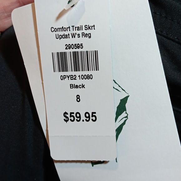 New L.L. bean comfort trail skirt black athletic workout skort sz 8 - Picture 9 of 12